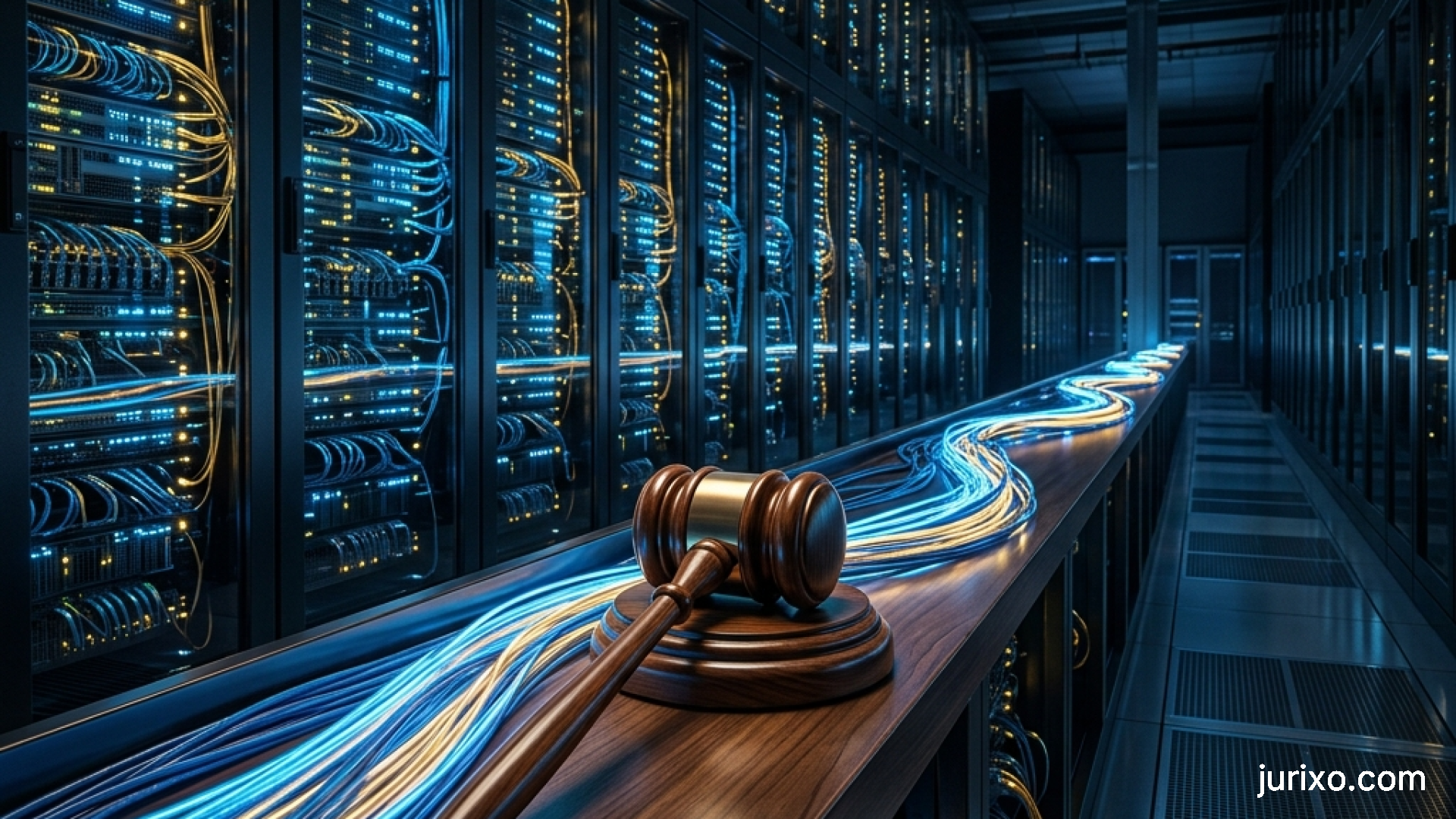 judge gavel on a computer keyboard